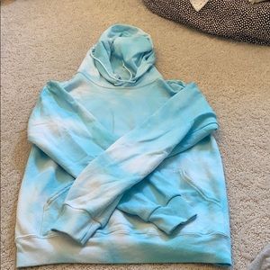 Blue and white tie dye hoodie